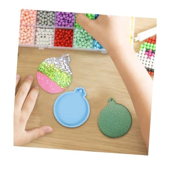 3 Christmas Resin Molds Silicone Epoxy Mold Christmas Ornament round Shape New - Picture 5 of 6